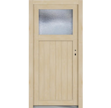 Holztür mit Glaseinsatz