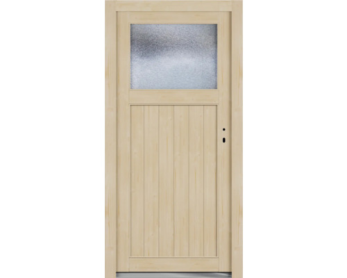 Porte en bois avec insert en verre