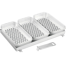 Edelstahl Grillrost Einsatz mit drei Behältern