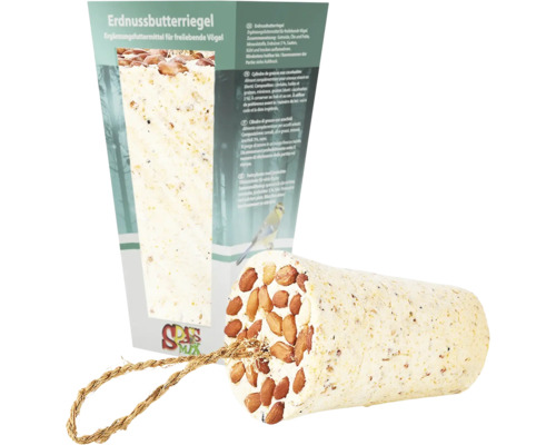 Nourriture pour oiseaux sauvages Spassmix Barre de cacahuètes 300g Bâtonnet de beurre de cacahuète comme aliment complémentaire pour oiseaux vivant en liberté