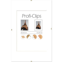 Profi-Clips Bilderrahmen in zwei Größen: 20x30 Zentimeter und 15x20 Zentimeter