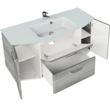 Waschtischunterschrank mit Waschbecken, Schublade und Türen
