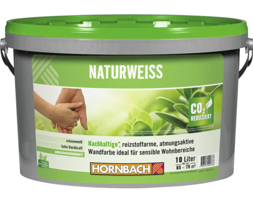 Peinture HORNBACH blanc naturel sans éclaboussures sans conservateurs blanc 10 l