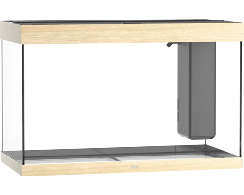 Aquarium vide en verre avec cadre en bois et filtre interne