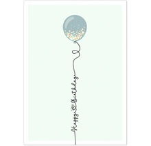 Illustration eines Ballons mit der Aufschrift Happy Birthday