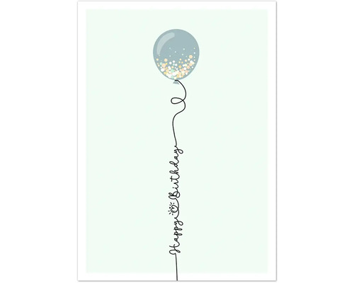Grußkarte Happy Days Happy Birthday Luftballon 12,5x17,5 cm