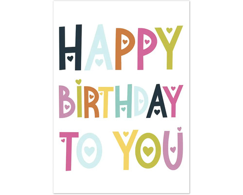 Grußkarte Happy Days Happy Birthday to you 12,5x17,5 cm