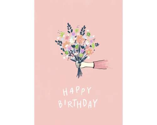 Grußkarte Happy Days Happy Birthday Blumenstrauß 12,5x17,5 cm