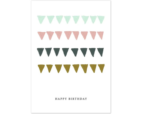 Grußkarte Happy Days Happy Birthday Wimpelkette 12,5x17,5 cm