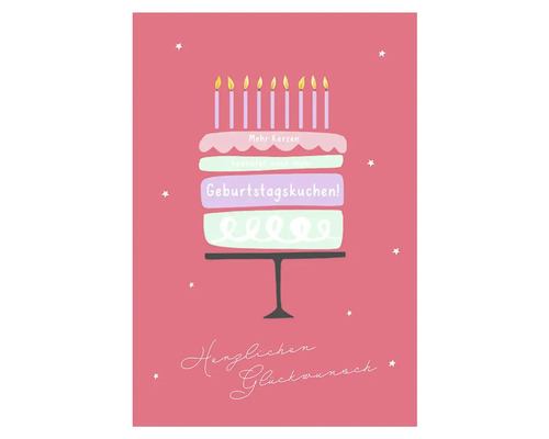 Grußkarte Happy Days Mehr Kerzen bedeutet auch mehr Geburtstagskuchen 12,5x17,5 cm