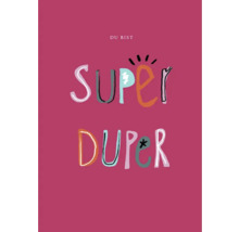 Carte de vœux avec le message Tu es super duper