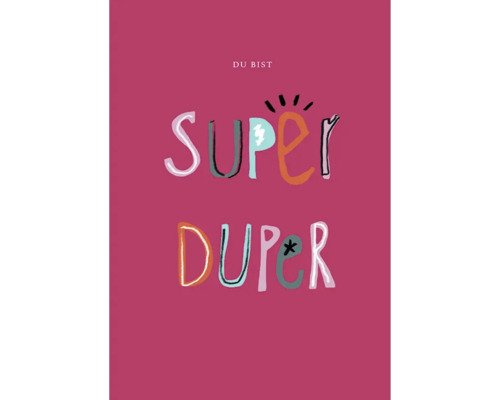 Carte de vœux avec le message Tu es super duper