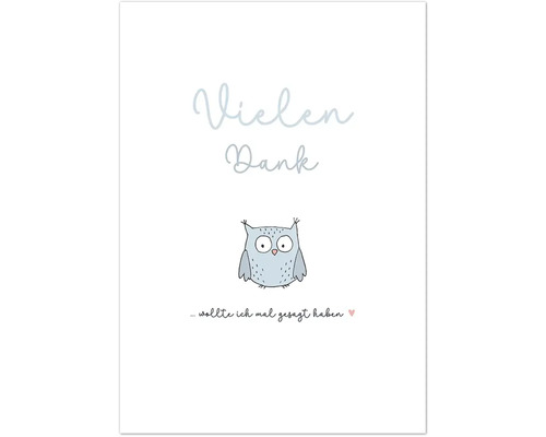 Carte de vœux Happy Days Vielen Dank chouette 12,5x17,5 cm