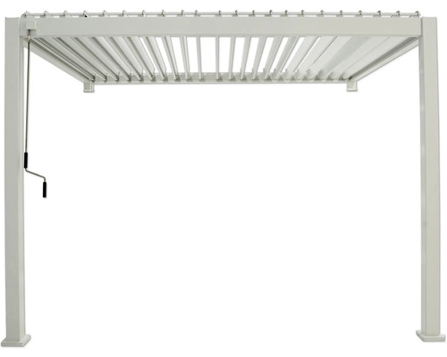 Pergola avec toit à lamelles 3x4 châssis greyish avec système d'ombrage vertical (fixation murale) Pergola avec toit à lamelles 3x4 châssis greyish avec système d'ombrage vertical (fixation murale)