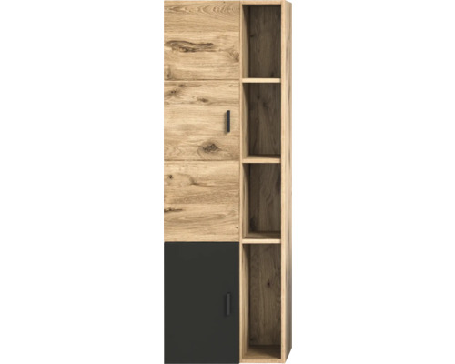 Hoher Schrank mit Regalen und Tür
