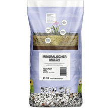 Sac de paillis minéral en quartz clair, granulométrie 8-16 mm, 25 kilogrammes, pour plantes vivaces, ligneuses et résistantes à la sécheresse