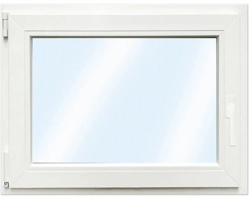 Fenêtre plastique ARON Basic+ 1 vantail (oscillo-battant) 65x50 cm RAL 9016 blanc signalisation tirant gauche