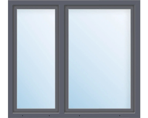 ARON Basic+ Kunststofffenster 2 Flügelig (Dreh-Kipp/Dreh-Kipp) asymetrisch Links mit festem Pfosten ESG 100x170 cm RAL 7016 anthrazitgrau ARON Basic+ Kunststofffenster 2 Flügelig (Dreh-Kipp/Dreh-Kipp) asymetrisch Links mit festem Pfosten ESG 100x170 cm RAL 7016 anthrazitgrau