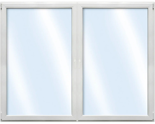 ARON Basic+ Kunststofffenster 2 Flügelig (Dreh/Dreh-Kipp) mit beweglichem Pfosten (Stulp) 105x50 cm RAL 9016 verkehrsweiß