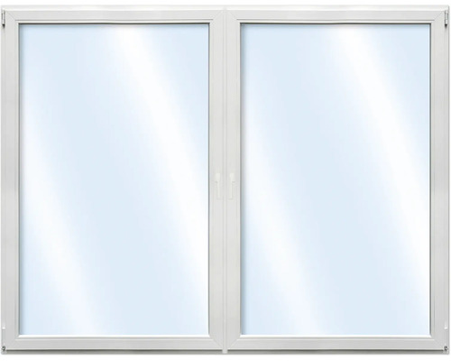 Weißes Fenster mit zwei Flügeln