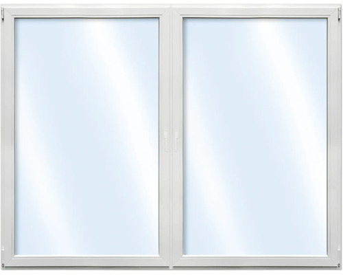 Weißes zweiflügeliges Fenster