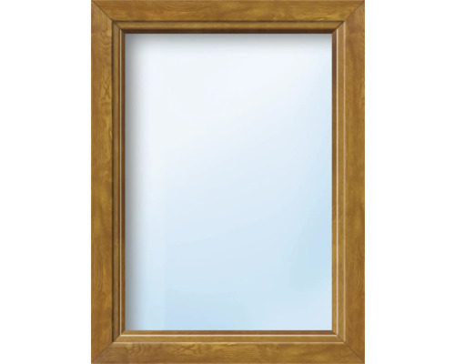 ARON Basic+ Kunststofffenster Festelement 70x100 cm Golden Oak (Förderfähig) Rechteckiger Spiegel mit Holzrahmen