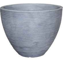 Pot de fleurs geli rainures plastique Ø 40 H 31 cm gris