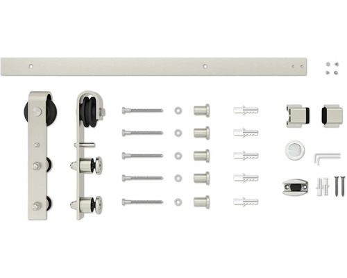 Schiebetürbeschlag Set mit Schiene, Rollen und Befestigungsmaterial
