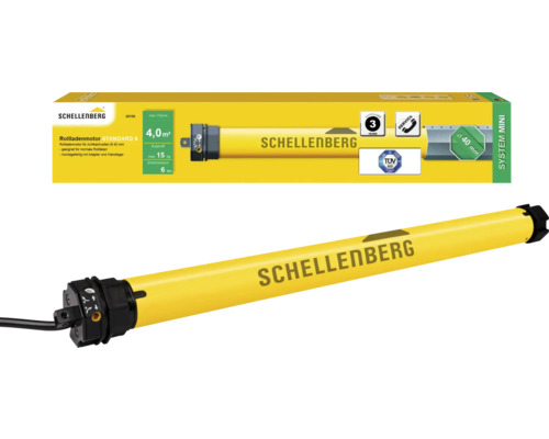 Moteur tubulaire STANDARD Mini 6 Nm Schellenberg 20106 force de traction 15 kg Moteur de volet roulant Schellenberg Standard 6 avec emballage