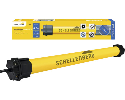 Moteur tubulaire STANDARD Maxi 15 Nm Schellenberg 20615 force de traction 25 kg Moteur de volet roulant Schellenberg Standard 15 avec emballage