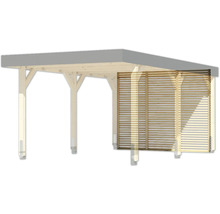 Carport aus Holz mit Lamellenwand