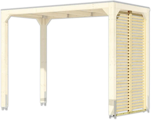 Holzpavillon mit Lamellenwand für den Garten