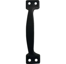 Schwarzer Türgriff mit Befestigungslöchern