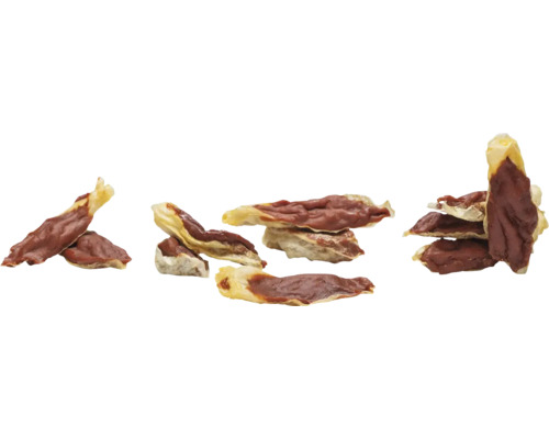 Plusieurs morceaux de friandises pour chiens à base de viande