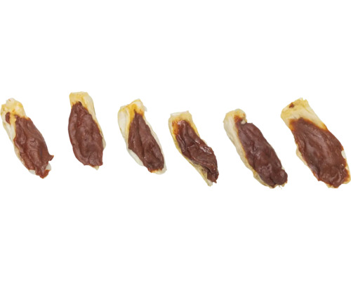 Six friandises à mâcher pour chiens en peau de bœuf avec garniture