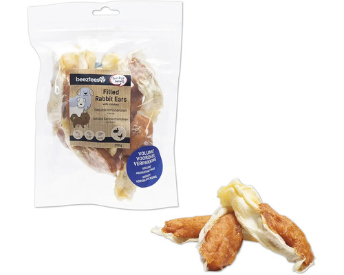 Sachet d''oreilles de lapin farcies au poulet pour chiens