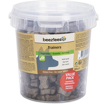 Beeztees Trainers friandises pour chiens à l''agneau, sans gluten et sans sucre ajouté dans une boîte transparente