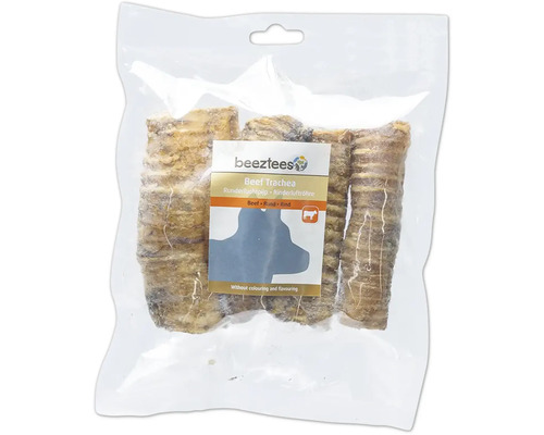 Beetztees trachée de boeuf snack pour chien dans un emballage transparent