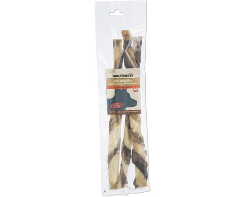 Peau de tête de boeuf Beetztees dans un sac transparent
