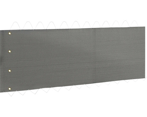 Brise-vue de balcon JADE HDPE 135 /m² gris 5m x 0,9 m Brise-vue en tissu gris avec œillets