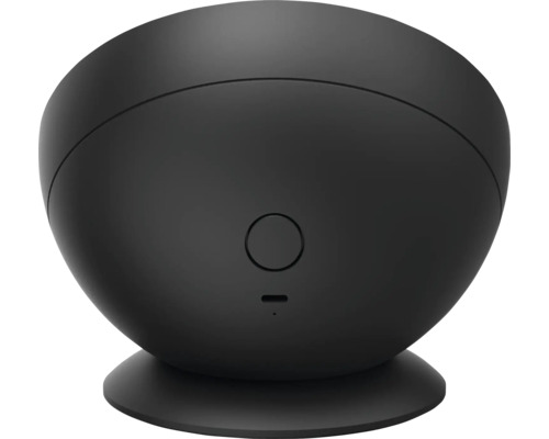 Caméra de sécurité sans fil noire sur socle rond