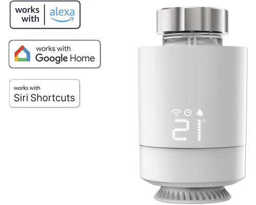 Thermostat de radiateur intelligent compatible avec Alexa, Google Home et Siri Shortcuts