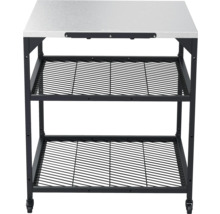 Grilltisch mit Edelstahlplatte und zwei Gitterböden