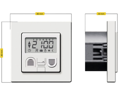 Programmateur Schellenberg pour commander les volets roulants, dimensions 80 x 80 millimètres, profondeur 50 millimètres