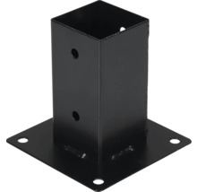 Support de poteau métallique avec base carrée et trous de fixation