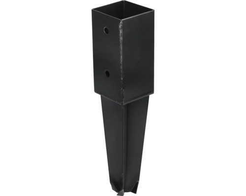 Douille de sol Starx type BB 70x70 mm noir Ancre de sol en acier à enfoncer