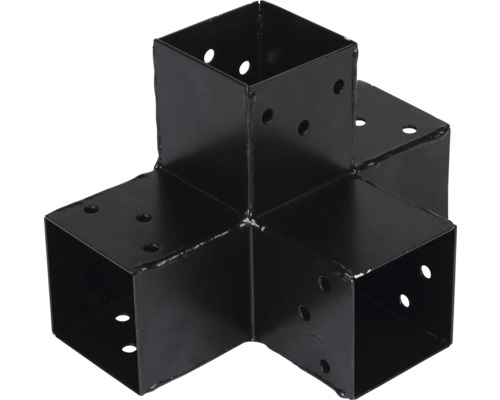 Connecteur enfichable Starx type X 90x90 mm noir Connecteur de poteau noir pour constructions en bois