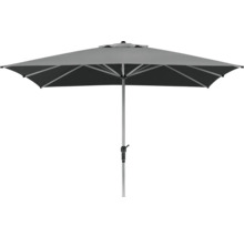 Grauer rechteckiger Sonnenschirm für den Aussenbereich