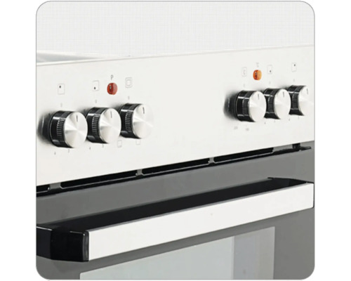 Nahaufnahme eines Herds mit Bedienknöpfen und Griff