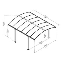 Carport simple Palram – Canopia Arcadia 4300 435 x 359 cm anthracite